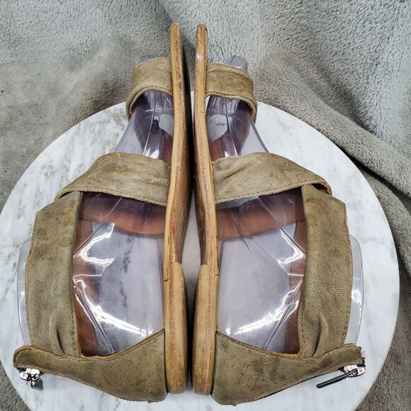 Sundance Shoes Womens EU 37 US 6 Brown Leather Cross Strap Sandals *Read* - Picture 8 of 10